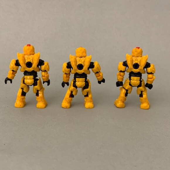 Mega Blok Bloks Halo Spartan Figures Yellow Black Red Lot of 3 - Picture 2 of 2